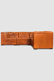 111x76 Freddie modular sectional in Echo Cognac leather