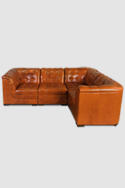 111x76 Freddie modular sectional in Echo Cognac leather