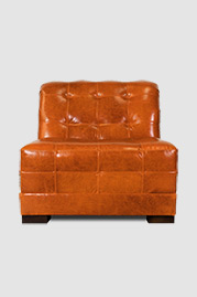 Freddie armless module in Echo Cognac leather