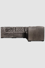 111x76 Freddie modular sectional in Cortina Rhino 1185 grey leather