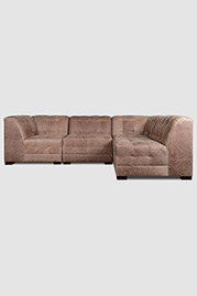 Freddie modular sectional in Burnham Dove leather