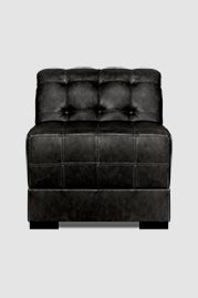 Freddie chair module in No Regrets Just Black performance leather