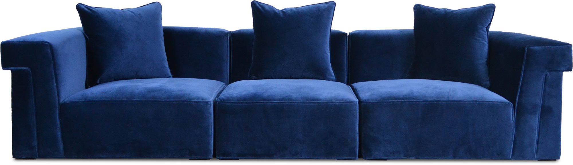 Baxter modular sectional in Como Indigo blue velvet