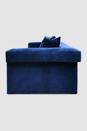 Baxter modular sofa in Como Indigo blue velvet with glider feet