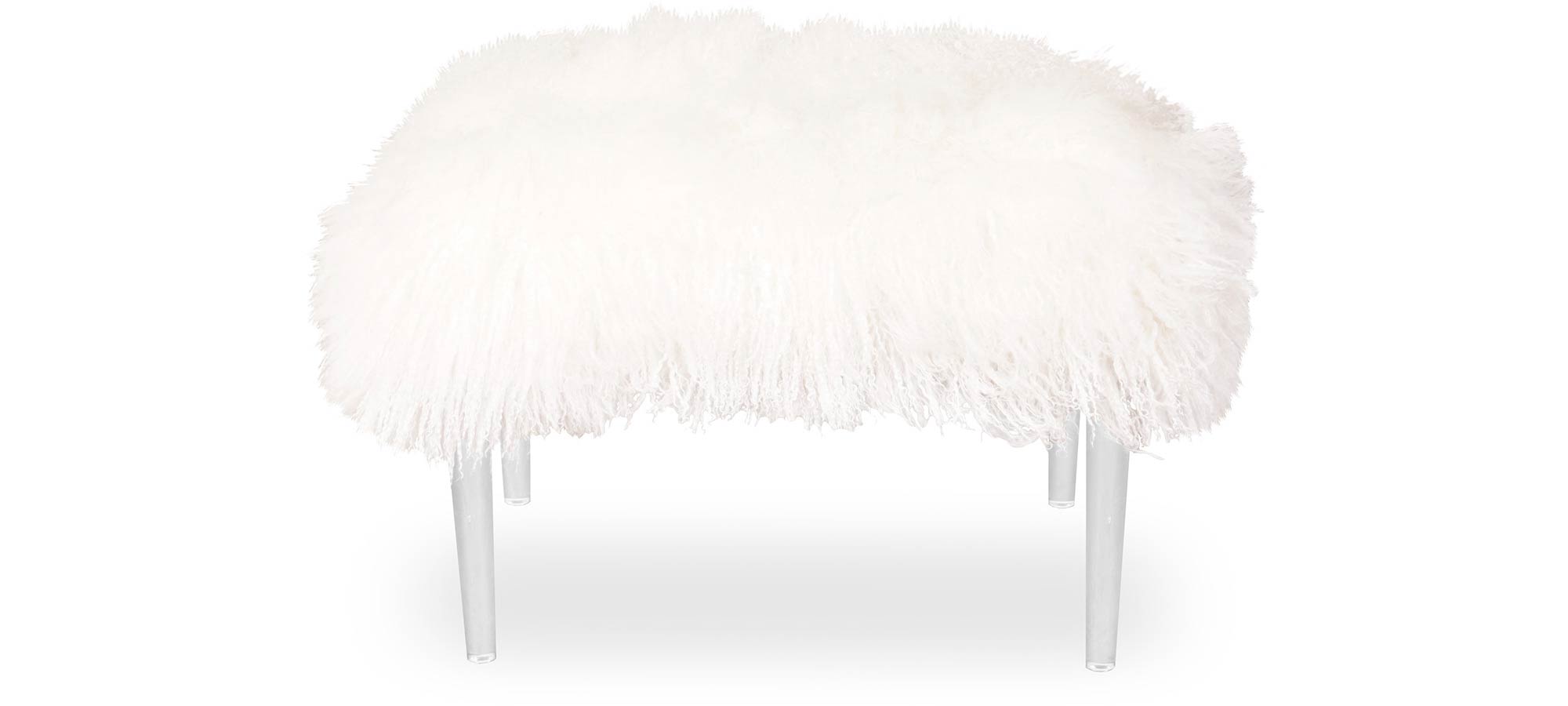 Lamp Chop piano bench in Cashmere Tibetan sheepskin