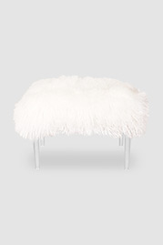 Lamp Chop piano bench in Cashmere Tibetan sheepskin