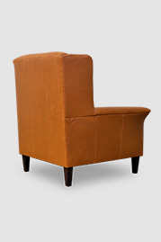 Pops modern tufted wingback chair in brown leather