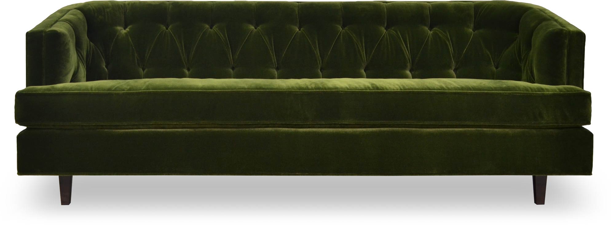 88 Olympia sofa in Como Jade green velvet with bench cushion