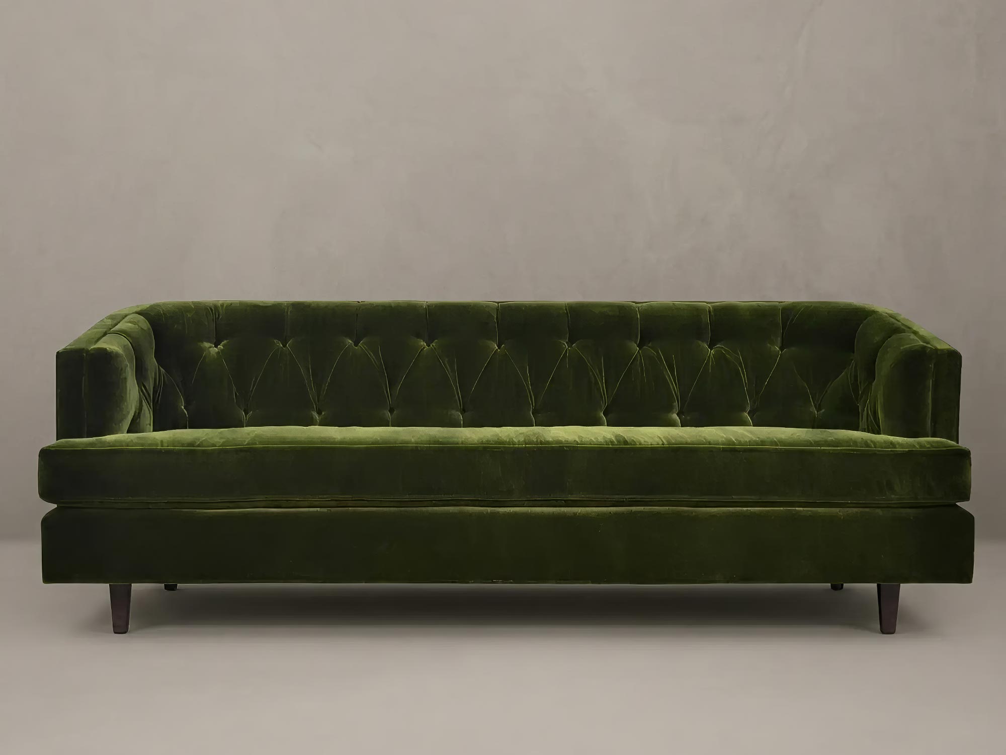88 Olympia sofa in Como Jade green velvet with bench cushion