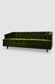 88 Olympia sofa in Como Jade green velvet with bench cushion