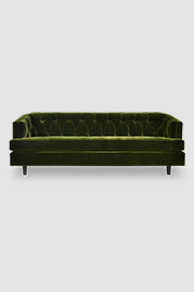 88 Olympia sofa in Como Jade green velvet with bench cushion