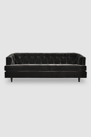 88 Olympia sofa in grey velvet with bench cushion