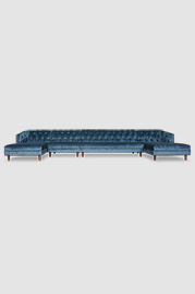 198 Olympia dual-chaise sectional in Gramercy Nautilus blue velvet