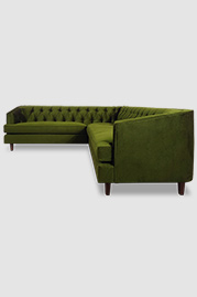 96x108 Olympia sectional in Lafayette Green Grass performance velvet