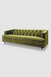 88 Olympia sofa in Como Jade with Como Black contrasting welt