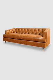 88 Olympia sofa in Everlast Leverage brown performance leather