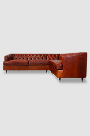 116x76 Olympia sleeper sectional in Echo Cognac leather