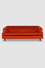 96 Olympia sofa in custom orange velvet