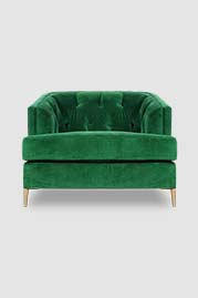 Olympia armchair in Cannes Emerald green velvet
