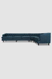 144.5x81.5 Olympia sectional in Chrystie Shipwreck blue performance fabric