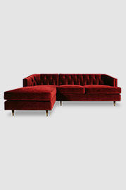 115 Olympia sofa+chaise in Como Paprika velvet