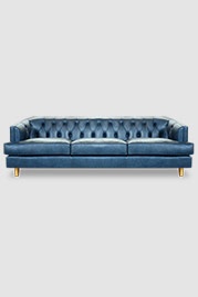 96 Olympia sofa in Run Wyld Cheerful blue performance leather