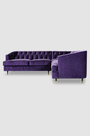 104x77 Olympia sectional in Como Deep Purple velvet