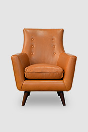 Gogo armchair in brown leather