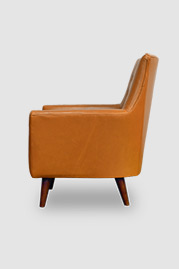 Gogo armchair in brown leather