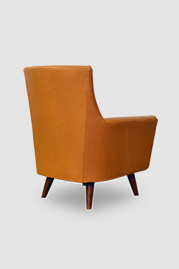 Gogo armchair in brown leather