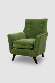 Gogo armchair in Porto Dublin green velvet