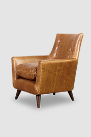 Gogo armchair in Echo Umber leather