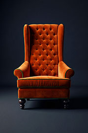 Inspector armchair in Como Shrimp with contrasting welt