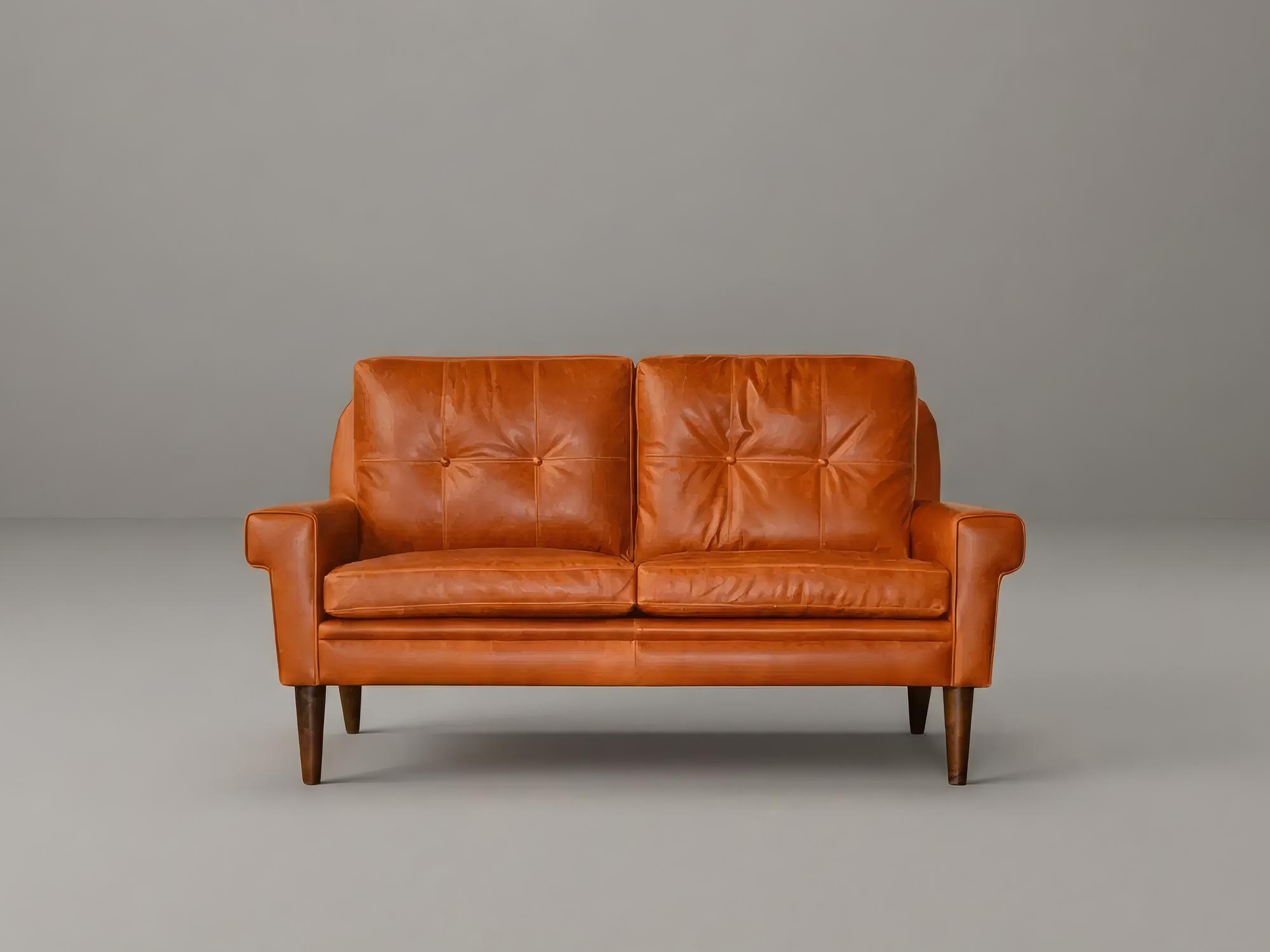 The Professor 58 sofa in Cortina Brandy 2677 leather