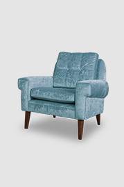 34 The Professor armchair in Gramercy Fiji stain-proof blue velvet