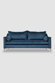 86 Scottie sofa in Gramercy Nautilus stain-proof blue velvet with bench cushion