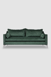 86 Scottie sofa in Gramercy Basel stain-proof green velvet with bench cushion