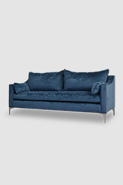 86 Scottie sofa in Gramercy Nautilus stain-proof blue velvet with bench cushion