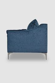 86 Scottie sofa in Gramercy Nautilus stain-proof blue velvet with bench cushion