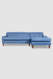 98 Puddin sofa+chaise in Brisa Fresco Azurite vegan leather