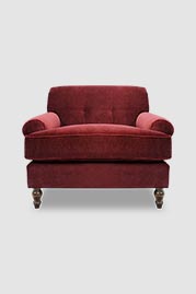 44 Puddin armchair in Cannes Cordovan red velvet