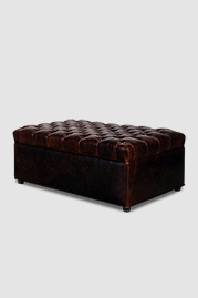 Otto sleeper ottoman in Cortina Wenge 2465 brown leather