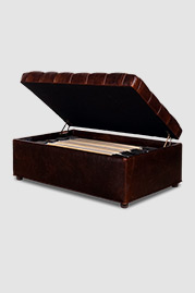 Otto sleeper ottoman in Cortina Wenge 2465 brown leather