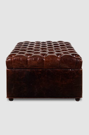 Otto sleeper ottoman in Cortina Wenge 2465 brown leather