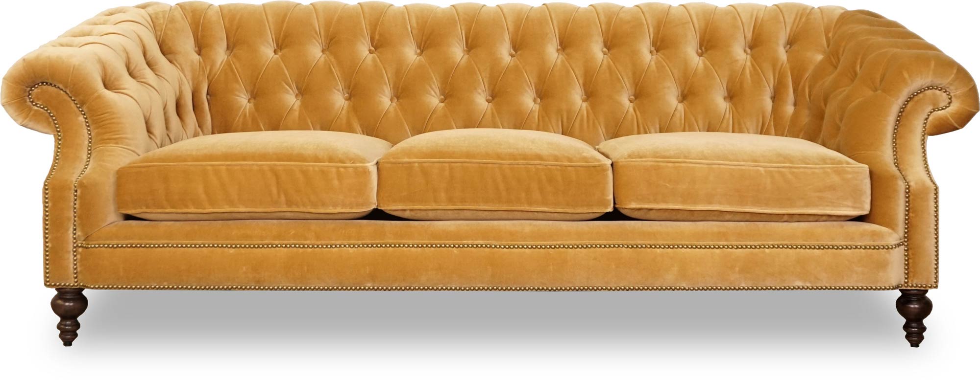 96 Cecil French Chesterfield in Como Antique Gold velvet