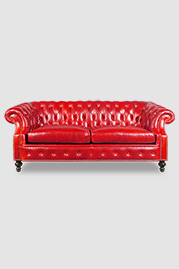 Cecil sofa in Echo Flame red leather