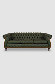 Cecil Chesterfield sofa in Cheyenne Decoy green performance leather