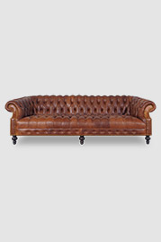107 Cecil sofa in Berkshire Tan leather with tufted seat