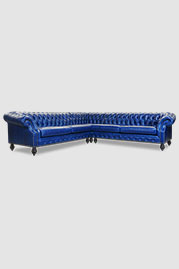Cecil sectional in Ohio Atlantic blue leather