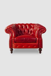 Cecil armchair in Mont Blanc Crimson red leather